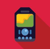 Electronic device showing graph on screen with buttons below vector