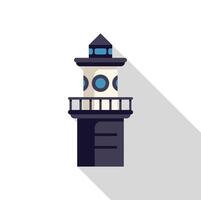 Lighthouse casting long shadow on white background vector
