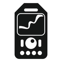 Echo sounder showing pulse rate icon simple style vector