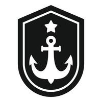 Black and white anchor logo featuring a star on a shield vector