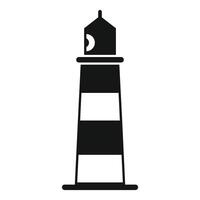 Lighthouse tower emitting light beam guiding ships vector