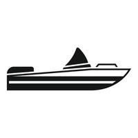 Small fishing boat icon showing a watercraft for angling vector
