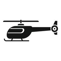 Helicopter flying with skids extended icon glyph style vector