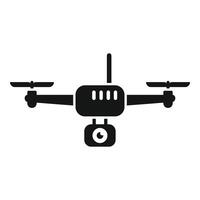 Modern drone capturing aerial footage with camera vector