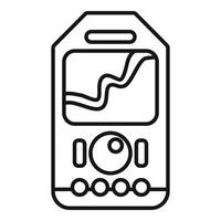 Echo sounder showing depth and bottom contour line icon vector