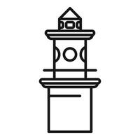 Simple icon of a lighthouse with a bright light shining from the top vector