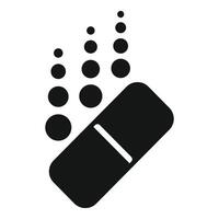 Black pill dissolving spreading medicine particles vector
