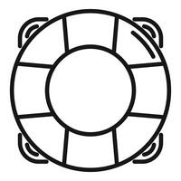 Lifebuoy floating on water sending signal for help vector