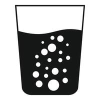 Glass full of sparkling water with bubbles rising to the surface vector