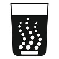 Glass with effervescent sparkling water icon showing refreshing beverage vector