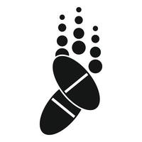 Two pills falling with black round particles vector