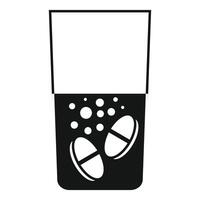 Dissolving pills in water for medication preparation vector