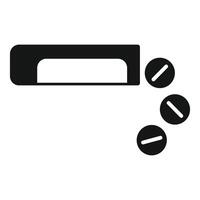 Pills falling out of open medical container vector