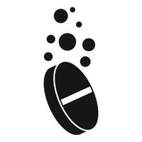 Black and white effervescent pill dissolving with bubbles vector