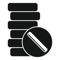 Stop sign blocking stack of database servers icon vector
