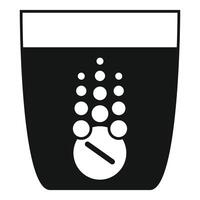 Effervescent tablet dissolving in glass of water vector