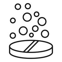 Effervescent tablet dissolving with bubbles icon vector