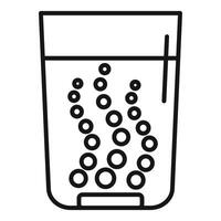 Glass of sparkling water with bubbles rising to the surface vector