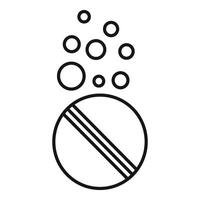 Effervescent tablet dissolving in water, releasing bubbles vector