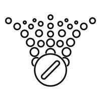 Medicine tablet dissolving with bubbles spreading around vector