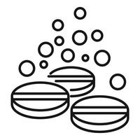 Effervescent tablets dissolving with bubbles vector