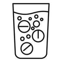 Glass with effervescent tablets dissolving in water vector