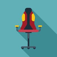 Modern gaming chair standing on wheels for computer player vector