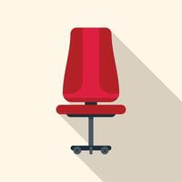 Red office chair casting long shadow on right side vector