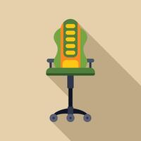 Modern gaming chair with comfortable backrest for playing video games vector
