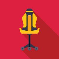 Comfortable gaming chair for playing video games on red background vector