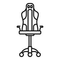 Modern gaming chair with ergonomic backrest for playing video games line icon vector