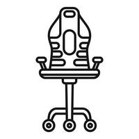 Modern gaming chair with adjustable backrest and armrests line icon vector