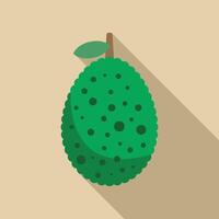 Green jackfruit showing its distinctive shape vector