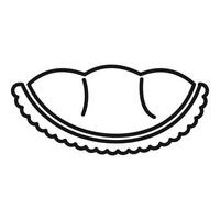 Durian tropical fruit open showing segments line icon vector