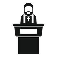Priest standing at the pulpit during a church service vector