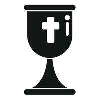 Chalice with a cross representing the holy grail vector