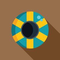 Inflatable ring floating on water surface vector
