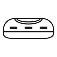Inflatable boat floating on water outline icon vector