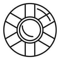 Round spaceship window with separators icon thin line vector illustration