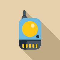 Blue babyphone standing with yellow display showing working status vector