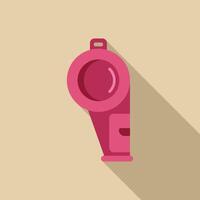 Pink whistle casting a long shadow over a light brown background vector
