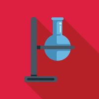 Laboratory glassware with blue solution is standing on support vector