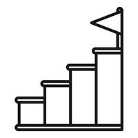 Podium with flag representing achieving goal icon vector