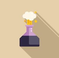 Chemical flask exploding with smoke coming out vector
