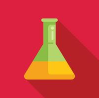 Laboratory glassware icon depicting erlenmeyer flask containing liquid vector