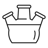 Chemical flask with three necks for experiments vector