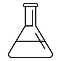 Conical flask containing liquid is representing chemical experiments vector