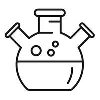 Round bottom flask bubbling with chemical reaction experiment vector