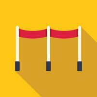 Red rope barrier limiting access with three stanchions vector
