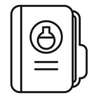 Chemistry folder with flask logo representing science study vector